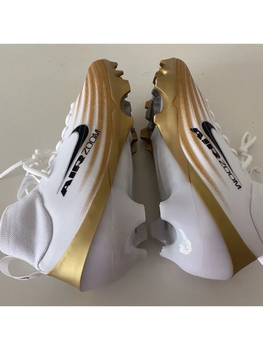 Men’s Sz 10  Nike Zoom Air Vapor Pro 1 Football Cleats FB3298-103 White Gold